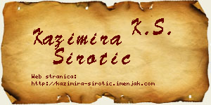 Kazimira Sirotić vizit kartica